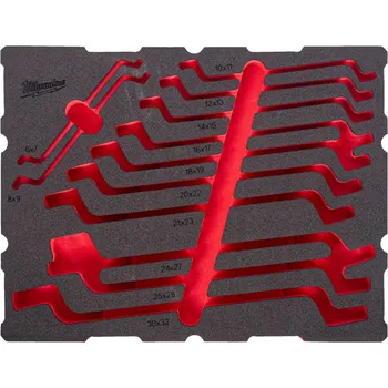 MILWAUKEE Prázdná pěnová vložka pro sadu oboustranných očkových klíčů, PACKOUT™, 12ks