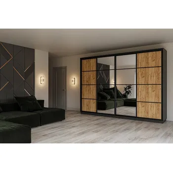 Šatní skříň CINDY šatní skříň 300, dub Kraft /grafit