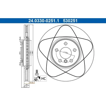 Brzdový kotouč Brzdový kotouč ATE 24.0330-0251.1