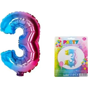 Balónek Balónek nafukovací - číslo 3 duhový
