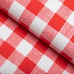 PVC ubrus Červeno-bílá kostka PV-021 - metráž š. 140 cm