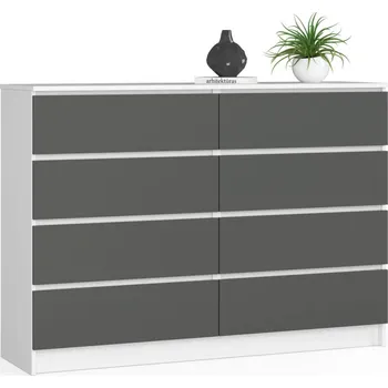 Komoda Velká komoda SAVRILA - bílá / šedá