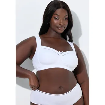 Podprsenka Ulla Popken, Plus size Odlehčující podprsenka, bez kostic, krajka, košíčky C-H pro plnoštíhlé nadměrná velikost, 838461200-1144, bílý, 95G, Nadměrné velikosti, Plus size oblečení, Oblečení pro boubelky, Oblečení pro baculky, Oblečení pro plnoštíhlé, Obleč