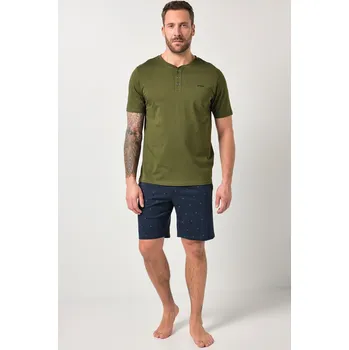 Pánské pyžamo JP1880, Plus size Pyžamo JP1880, kolekce domácího oblečení, tričko, vzorované kalhtoy, do 8XL pro plnoštíhlé nadměrná velikost, 844065430-1455, zelený, 6XL, Plus size oblečení, Oblečení pro vysoké muže, Nadměrné velikosti, Oblečení pro plnoštíhlé.