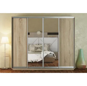 Šatní skříň Šatní skříň GAMMA 300/220 dub sonoma/zrcadlo