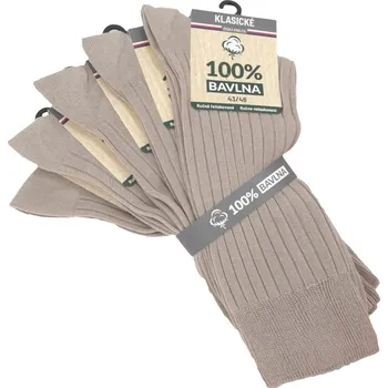 Dámské ponožky 100% bavlna klasické dámské 100% bavlněné jednobarevné žebrované ponožky mix13 35-38