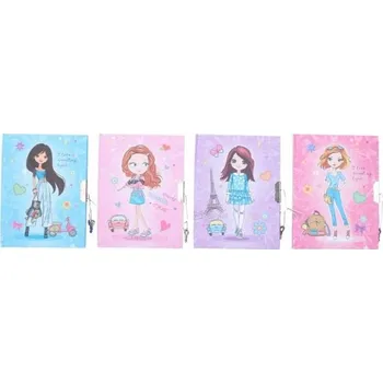 Zápisník Památník nelinkovaný se zámkem 11x15 cm Dívka [A]