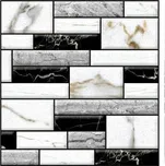 Samolepící PVC 3D panely TPWP509, cena za kus, rozměr 30 x 30 cm, šedo-černý obklad, IMPOL TRADE 157974179