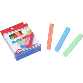 Křídy školní barevné 12 ks