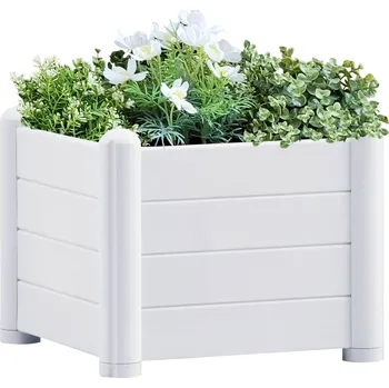 Vyvýšený záhon vidaXL Vyvýšený záhon PP bílý 43 x 43 x 35 cm