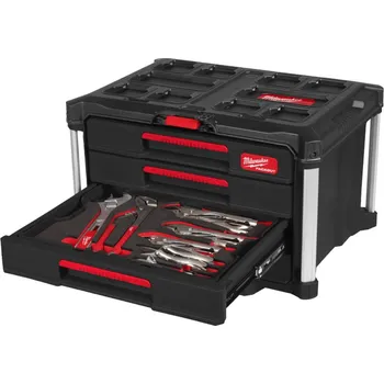 MILWAUKEE Vybavený nástrojový modul PACKOUT™, šroubováky, kleště, kladiva, 76ks