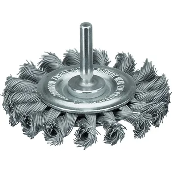 Drátěný kartáč MILWAUKEE Nerezový copánkový kotoučový kartáč, INOX KN., S6, 75x12mm, drát 0.5, 3ks
