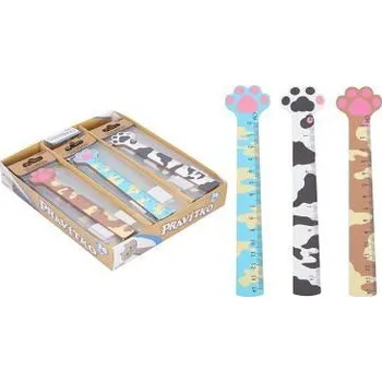 pravítka Pravítko dřevěné 13 cm - Kočičí packa [A]