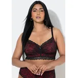 Ulla Popken, Plus size Braletka TruYou, krajka, měkké košíčky, bez kostic, B-E pro plnoštíhlé nadměrná velikost, 841627530-1074, červený, 105B, Nadměrné velikosti, Plus size oblečení, Oblečení pro boubelky, Oblečení pro baculky, Oblečení pro plnoštíhlé, O