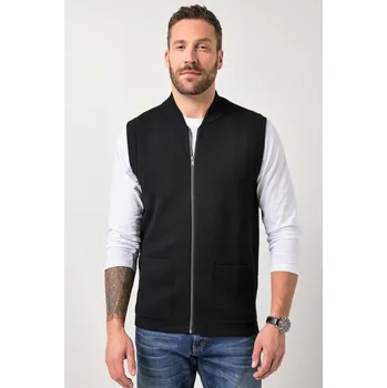 Pánská vesta JP1880, Plus size Úpletová vesta JP1880, elastický úplet, nízký límeček, zip, do 7XL pro plnoštíhlé nadměrná velikost, 845235100-1453, černý, 4XL, Plus size oblečení, Oblečení pro vysoké muže, Nadměrné velikosti, Oblečení pro plnoštíhlé.