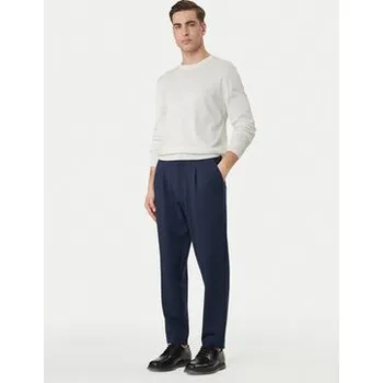 Oblečení a móda Calvin Klein Kalhoty z materiálu LV04LF607G Tmavomodrá Tapered Fit 34