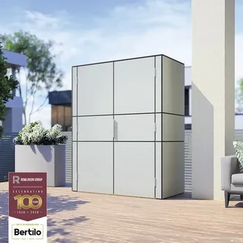 Zahradní skříň Zahradní skříň Bertilo HPL Highboard 155 x 75 x 193 cm světle šedá