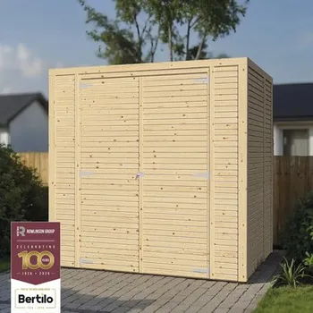 Zahradní domek Dřevěný zahradní domek Bertilo Cubico 2 Fineline 207 x 157 cm přírodní