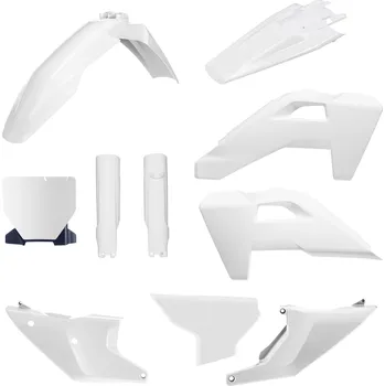 Osvětlení pro motocykl POLISPORT kompletní sada plastů (FULL KIT) HUSQVARNA TC/FC/TX/FX 25-26, KTM EXC/EXC-F/XC-W/XC-WF 24-25 v sadě kryt světla (8671700001) a kryty tlumičů (8352500001) barva bílá OEM (POLISPORT kompletní sada plastů (FULL KIT) HUSQVARNA TC/FC/TX/FX 25-26, KTM