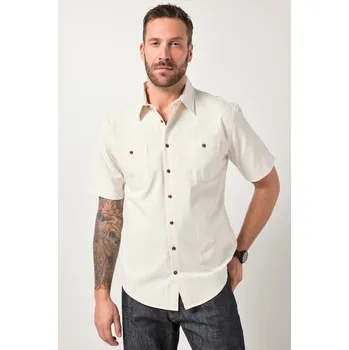 Pánská košile JP1880, Plus size Košile JP1880, krátké rukávy, strukturovaná, Kent límeček, Modern střih, do 8XL pro plnoštíhlé nadměrná velikost, 846035200-1454, bílý, 5XL, Plus size oblečení, Oblečení pro vysoké muže, Nadměrné velikosti, Oblečení pro plnoštíhlé.