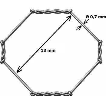 chovatelské pletivo Pletivo šestihranné chovatelské, oko 13 mm, drát 0,7 mm, výška 100 cm, 50 m, pozinkovaný drát