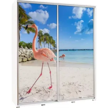 Šatní skříň Skříň Penelopa 155 cm plameňák 2