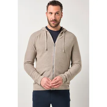 Pánský svetr JP1880, Plus size Rozepínací svetr JP1880, kapuce, zip, do 7XL pro plnoštíhlé nadměrná velikost, 846110320-1452, šedý, 3XL, Plus size oblečení, Oblečení pro vysoké muže, Nadměrné velikosti, Oblečení pro plnoštíhlé.