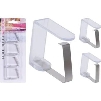 Spona na ubrus 4ks pružinou, plast/kov