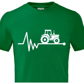 Chlapecké tričko Tričko Traktory a bagry | Dětské tričko EKG křivka - srdeční tep Traktor