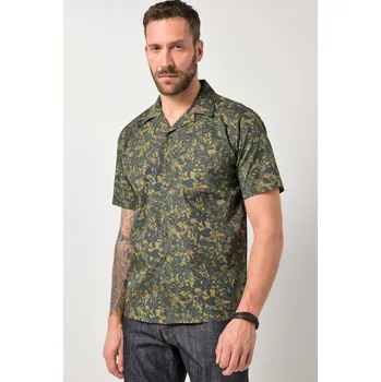 Pánská košile JP1880, Plus size Košil JP1880, krátké rukávy, Cuba límeček, květovaný potisk, Cuba střih, do 8XL pro plnoštíhlé nadměrná velikost, 846037123-1454, zelený, 5XL, Plus size oblečení, Oblečení pro vysoké muže, Nadměrné velikosti, Oblečení pro plnoštíhlé.