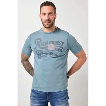 Pánské tričko JP1880, Plus size Tričko JP1880, krátké rukávy, potisk, vintage vzhled, do 8XL pro plnoštíhlé nadměrná velikost, 846018723-1456, modrý, 7XL, Plus size oblečení, Oblečení pro vysoké muže, Nadměrné velikosti, Oblečení pro plnoštíhlé.