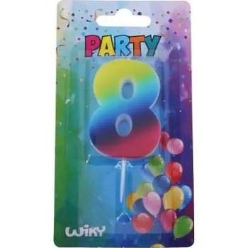 Dortová svíčka Párty svíčka číslo 8 Duha