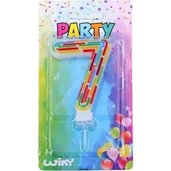 Dortová svíčka Párty svíčka číslo 7 Čárky