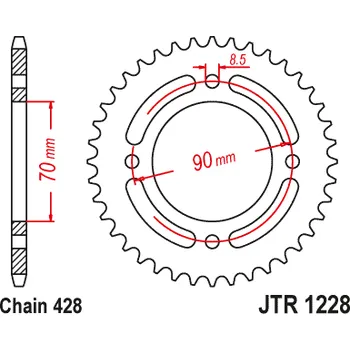 Řetězová sada pro motocykl Řetězová rozeta JT JTR 1228-34 34 zubů, 428 JTR1228.34