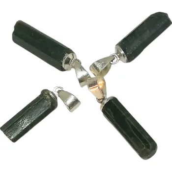 Přívěsek Turmalín skoryl krystal přívěsek s ocelí