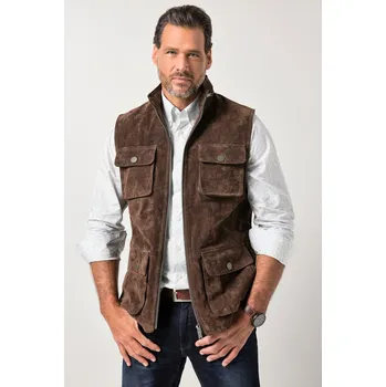 Pánská vesta JP1880, Plus size Kožená vesta, robustní vepřová kůže, stojáček, do 7XL pro plnoštíhlé nadměrná velikost, 846532330-1454, hnědý, 5XL, Plus size oblečení, Oblečení pro vysoké muže, Nadměrné velikosti, Oblečení pro plnoštíhlé.