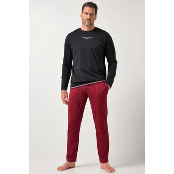Pánské pyžamo JP1880, Plus size Pyžamo JP1880, břišní střih, kolekce domácího oblečení, tričké, dlouhé vzorované kalhoty, do 8XL pro plnoštíhlé nadměrná velikost, 844054540-1453, červený, 4XL, Plus size oblečení, Oblečení pro vysoké muže, Nadměrné velikosti, Oblečení p