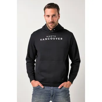 Pánská mikina JP1880, Plus size Mikina s kapucí JP1880, potisk na hrudi, do 8XL pro plnoštíhlé nadměrná velikost, 844539100-1454, černý, 5XL, Plus size oblečení, Oblečení pro vysoké muže, Nadměrné velikosti, Oblečení pro plnoštíhlé.