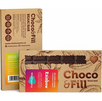 Čokoláda RAW plněná čokoláda 65 % Rainbow 200 g – Choco&Fill