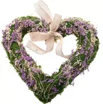 Závěsné srdce se sušenými květy (mech) 25 cm HEA008