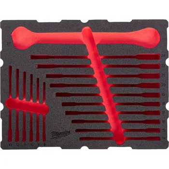 MILWAUKEE Prázdná pěnová vložka pro sadu otevřených klíčů MAX-BITE, PACKOUT™, 19ks