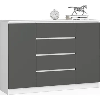 Komoda Velká kombinovaná komoda SAVRILA - bílá / šedá