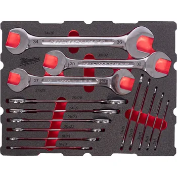 MILWAUKEE Pěnová vložka se sadou oboustranných otevřených klíčů, PACKOUT™, 14ks