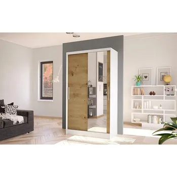 Ložnice Falco Skříň Kosta VI 100 - bílá/dub artisan