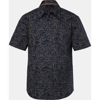 Pánská košile JP1880, Plus size Košile JP1880, krátké rukávy, plošný potisk, límeček s knoflíky, Modern střih, do 8XL pro plnoštíhlé nadměrná velikost, 846014130-1456, modrý, 7XL, Plus size oblečení, Oblečení pro vysoké muže, Nadměrné velikosti, Oblečení pro plnoštíhlé