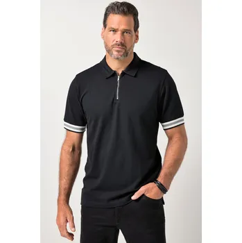Pánské tričko JP1880, Plus size Polokošile FLEXNAMIC®, krátké rukávy, zip, do 8XL pro plnoštíhlé nadměrná velikost, 846211100-1456, černý, 7XL, Plus size oblečení, Oblečení pro vysoké muže, Nadměrné velikosti, Oblečení pro plnoštíhlé.