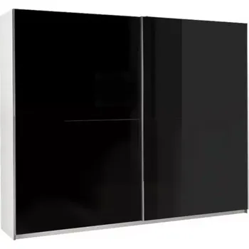 Předsíňová stěna Skříň Lux 244 cm Bílá /Černá Lesk