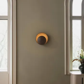 Lampička Globen Lighting Nástěnné světlo ORBIT, hnědé, Ø 30 cm, zástrčka - Délka kabelu 200 cm hnědý 1 x 40 W - Doprava zdarma