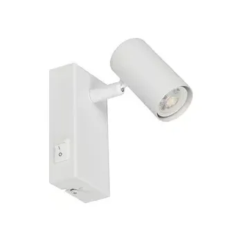 Bodové svítidlo Trio Leuchten R86851731 TARYN - Nástěnná bodová lampička v bílé barvě s vypínačem, 1 x GU10 MINI (Nástěnné bodové svítidlo v bílé barvě s vypínačem a průchodkou na montáž kabelu)