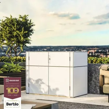 Zahradní skříň Zahradní skříň Bertilo HPL Sideboard 155 x 75 x 116 cm světle šedá